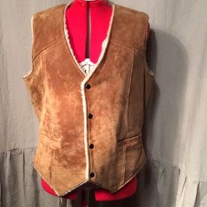 Vintage Leather Sherpa Vest